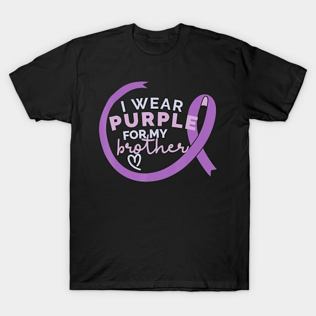 I WEAR PURPLE FOR MY BROTHER Alzheimer Awareness Walk Meme Gift T-Shirt by thuylinh8